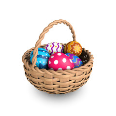 Easter Eggs In A Basket
