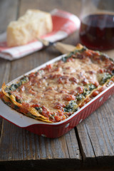 Lasagna with ricotta and spinach