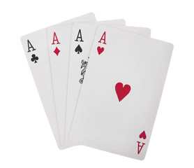 Four aces isolated on white