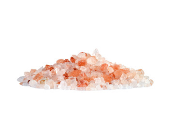 himalayan pink salt, isolated on white