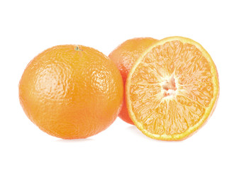 Fresh tangerines, isolated on white background