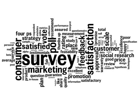 SURVEY Tag Cloud (satisfaction rate customer feedback poll)