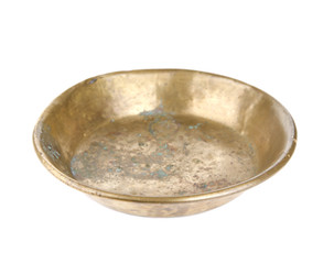 copper bowl isolated on white background