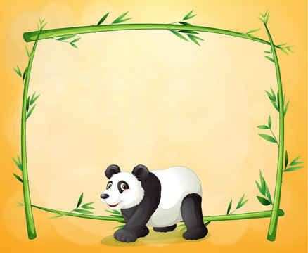 A panda and the empty green frame