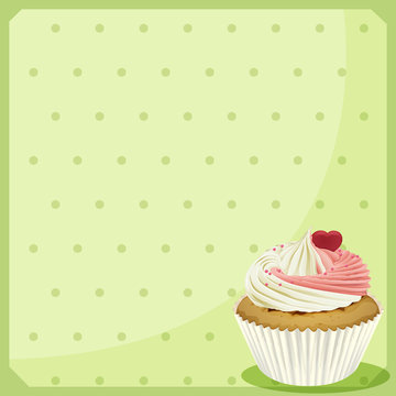 A blank stationery with a cupcake