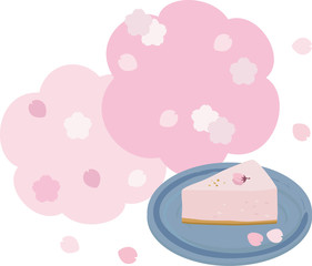 桜と桜のチーズケーキ