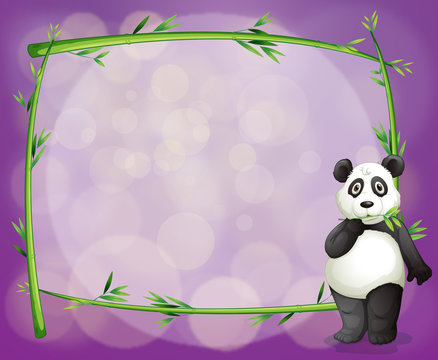 An empty frame with a panda
