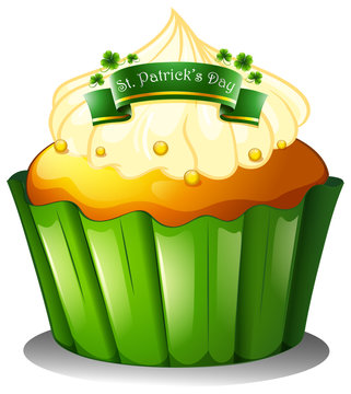 A cupcake for the celebration of St. Patrick's day