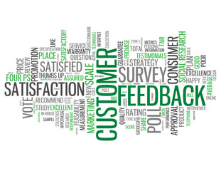 CUSTOMER FEEDBACK Tag Cloud (satisfaction rate survey poll)
