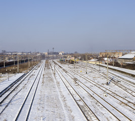 Railroad in snow