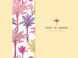 Vector palm trees seamless horizontal decor pattern background