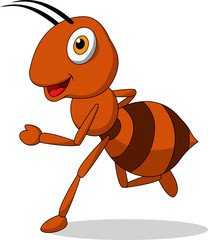 Cute ant cartoon running