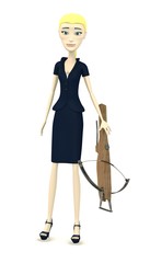 3d render of cartoon character with crossbow