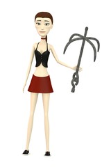 3d render of cartoon character with hook