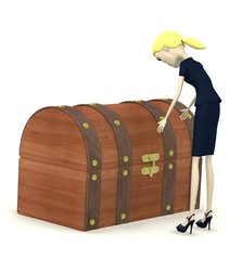 3d render of cartoon character with chest