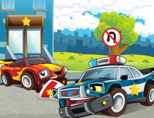 The police car officers - illustration for the children