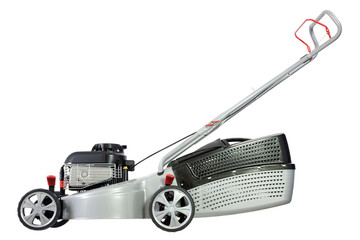Silver lawn mower.