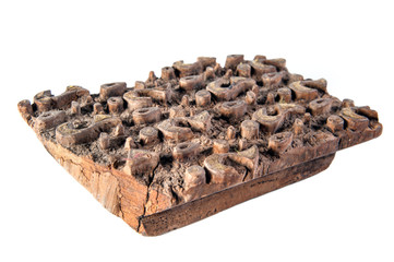Ancient wooden fabric stamp