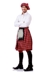 Scottish traditions concept with person wearing kilt