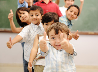 Children at school classroom