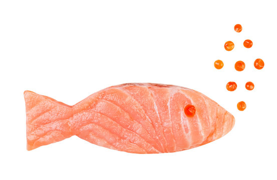 salmon slice caviar concept