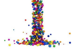 Abstract Illustration of Colorful Balls Falling