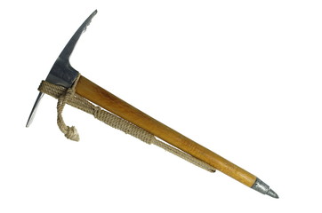 old ice-axe with rope