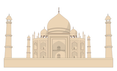 Taj Mahal, isolated on white