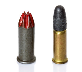 construction and small-bore cartridges on white background
