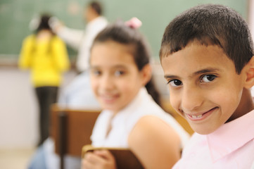 Children at school classroom