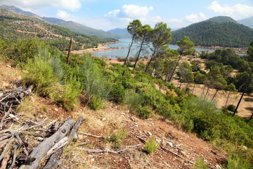 Fototapeta na wymiar El Tranco dam,Cazorla and Segura sierra,nature reserve,Jaen,Spai