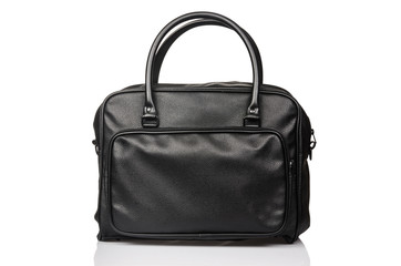Leather bag isolated on the white background