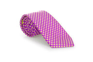 Elegant silk male tie ( necktie ) on white