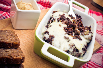 Casserole made for black pudding
