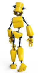 Poster Im Rahmen gelber Roboter-Gehweg © DM7