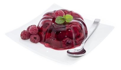 Raspberry Jello on white