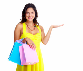 Beautiful woman with a shopping bag.