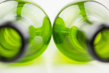 empty wine bottles on white background © maramicado