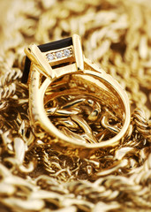 Gold Jewelry close up..Shallow DOF