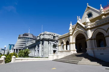 Foto auf Glas Wellington Parliament library © Rafael Ben-Ari
