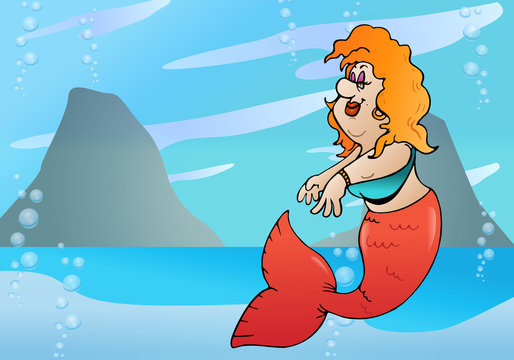 mermaid princess in ocean