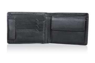 Leather wallet isolated on the white