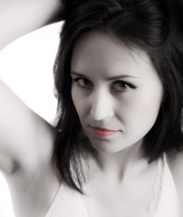 Naklejka premium woman showing armpit