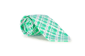 Elegant silk male tie ( necktie ) on white