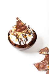 Dessert. Sundae Mousse Brownie Cup