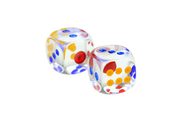 Glass dice isolated