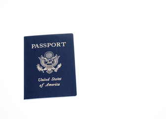 USA passport on a white background