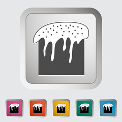 Easter cake single icon.