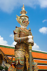 Thai style statue of Guard at Grand Royal Palace. Bangkok