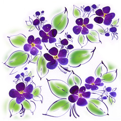 watercolor violets